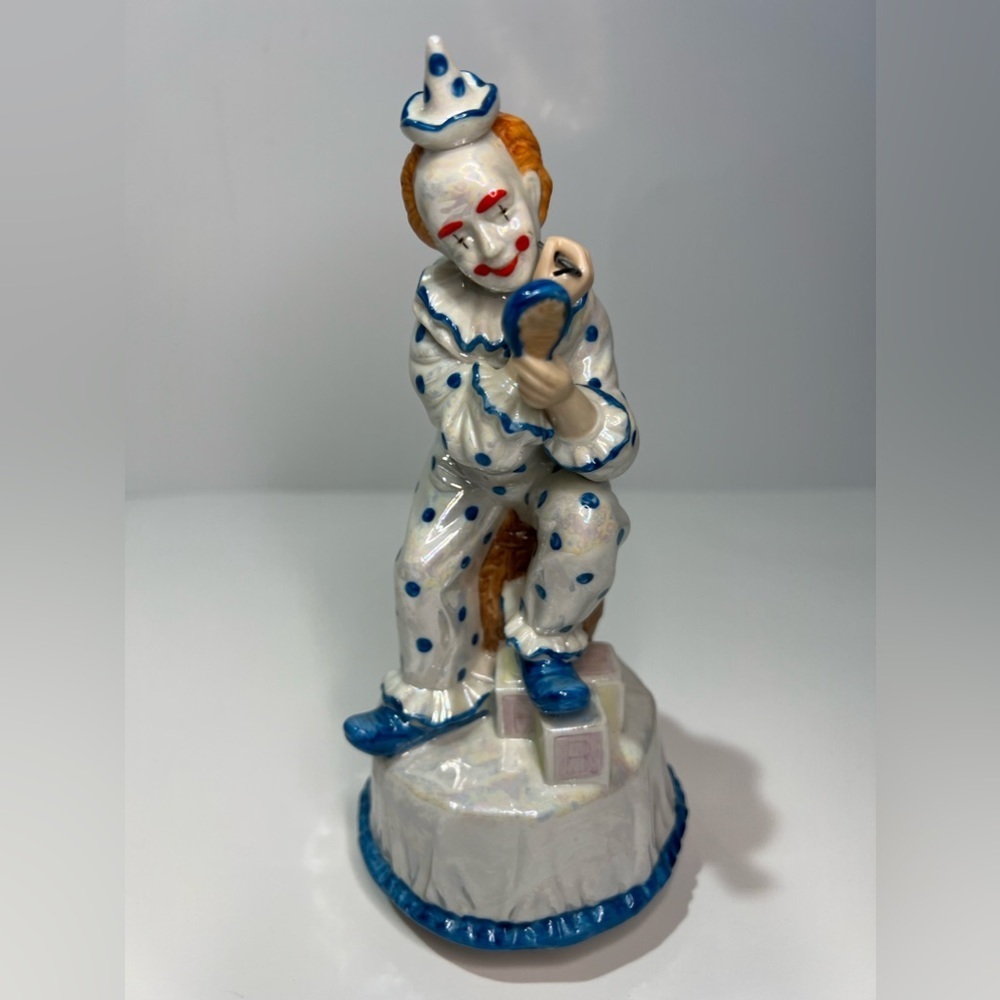 Aldon Clown Rotating Music Box VTG 1984 Hobo Apply Makeup Face Paint Works